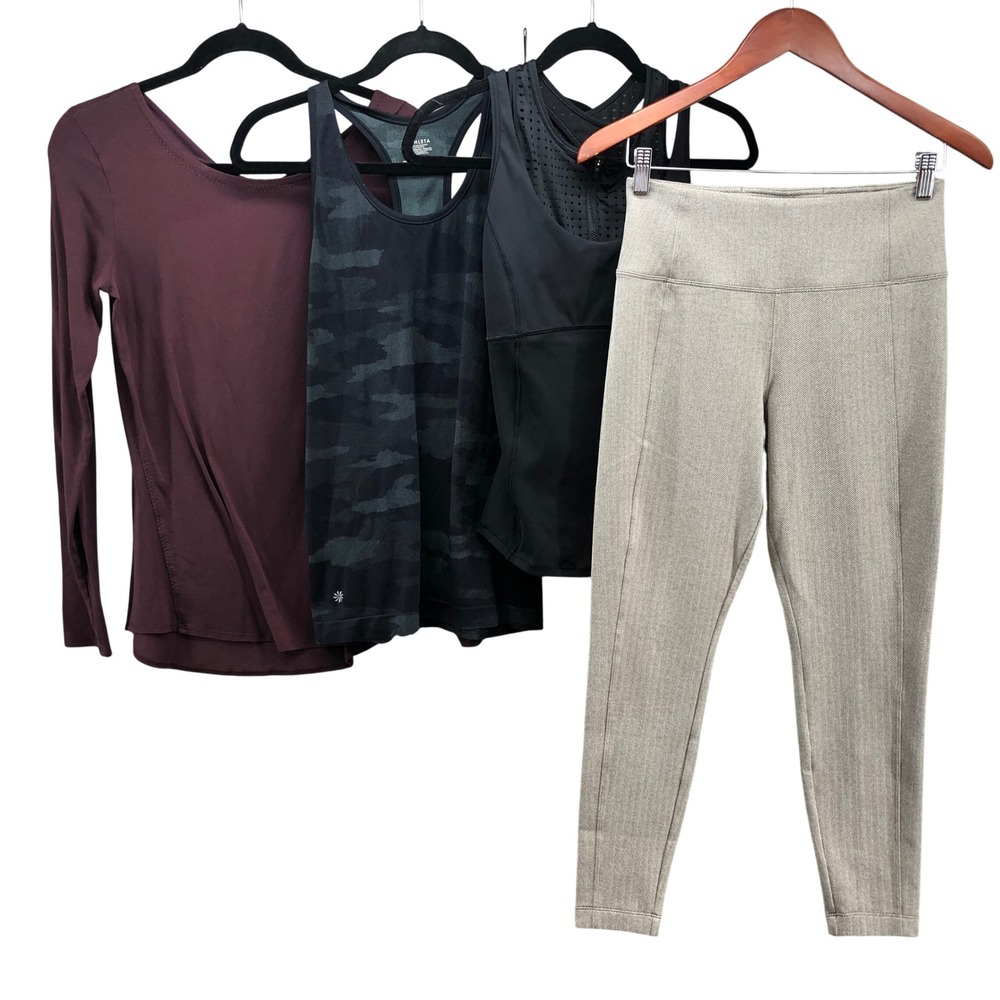 Athleta Activewear Bundle Womens S XS Mixed Colors‎ Camo Herringbone Open Back